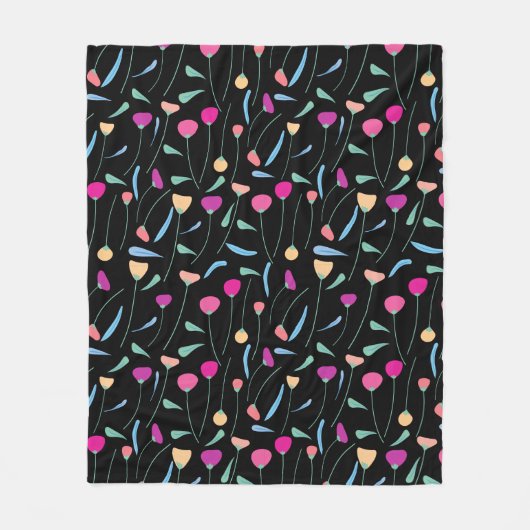 Colorful Flowers Fleece Deken (Voorkant)