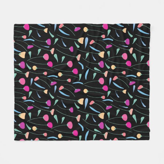 Colorful Flowers Fleece Deken (Voorkant (Horizontaal))