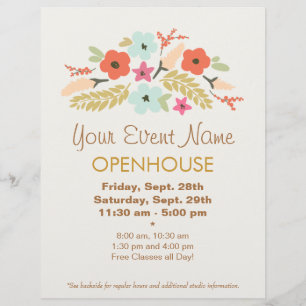Colorful Flowers Floral Open House Flyer
