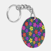 Colorful Flowers Floral Pattern Sleutelhanger (Voorkant Links)
