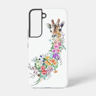 Colorful Flowers Giraffe Samsung Galaxy Hoesje