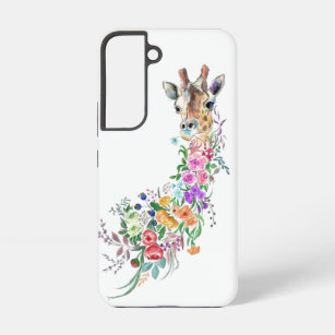 Colorful Flowers Giraffe Samsung Galaxy Hoesje