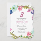 Colorful Flowers Girls 3e 4e vijfde verjaardag Kaart (Voorkant)