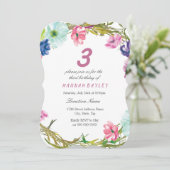 Colorful Flowers Girls 3e 4e vijfde verjaardag Kaart (Staand voorkant)