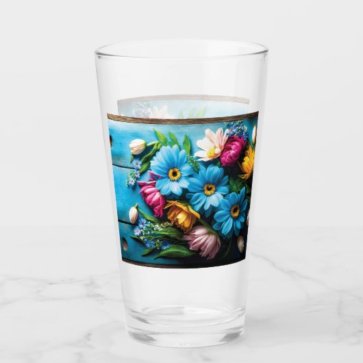 Colorful Flowers Glas (Voorkant)