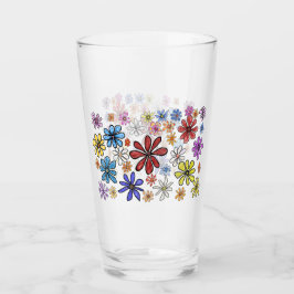 Colorful Flowers Glas
