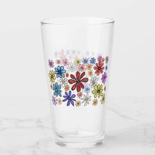 Colorful Flowers Glas (Voorkant)
