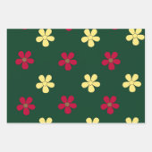 Colorful Flowers Green Floral Flower Pattern Inpakpapier Vel (Voorkant)