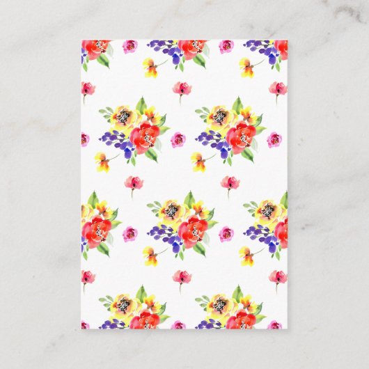 Colorful Flowers Informatiekaartje (Achterkant)