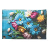 Colorful Flowers Kussensloop (Achterkant-Links)