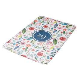 Colorful Flowers & Leafs Botanisch Patroon Badmat