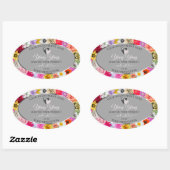 Colorful Flowers Lijst Grey Product Labels Hearts (Vel)