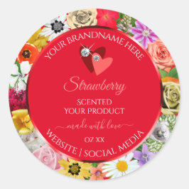 Colorful Flowers Lijst Red Product Labels Hearts