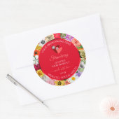 Colorful Flowers Lijst Red Product Labels Hearts (Envelop)
