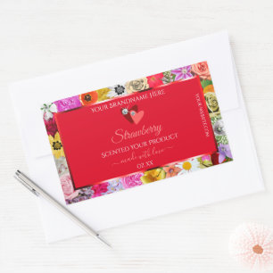 Colorful Flowers Lijst Red Product Labels Hearts