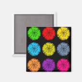 Colorful Flowers Magneet (Voorkant / Achterkant)