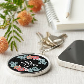 Colorful Flowers met mam Sleutelhanger (Zijkant)