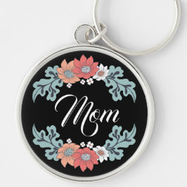 Colorful Flowers met mam Sleutelhanger