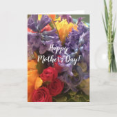 Colorful Flowers Moederdag Kaart (Voorkant)