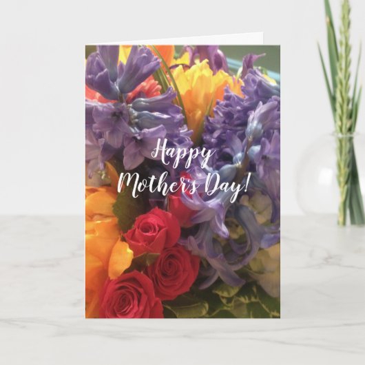 Colorful Flowers Moederdag Kaart (Voorkant)