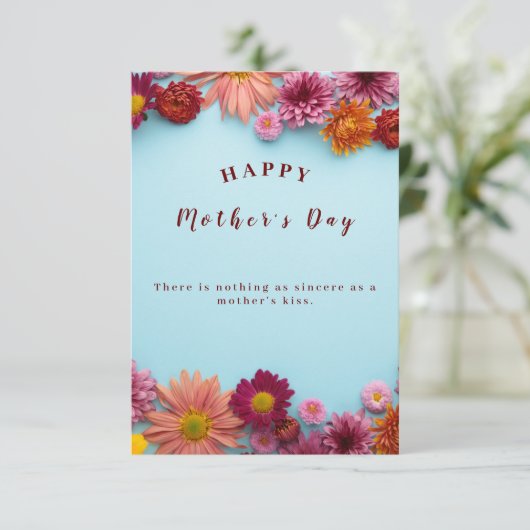 Colorful Flowers Moederdag Wenskaart Kaart (Staand voorkant)