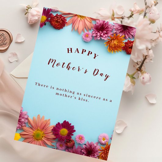 Colorful Flowers Moederdag Wenskaart Kaart