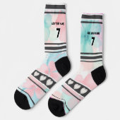 Colorful  Flowers - Name Number Socks Sokken (Links)