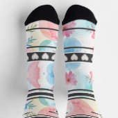 Colorful  Flowers - Name Number Socks Sokken (Top)