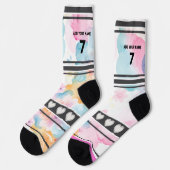 Colorful  Flowers - Name Number Socks Sokken (Links)