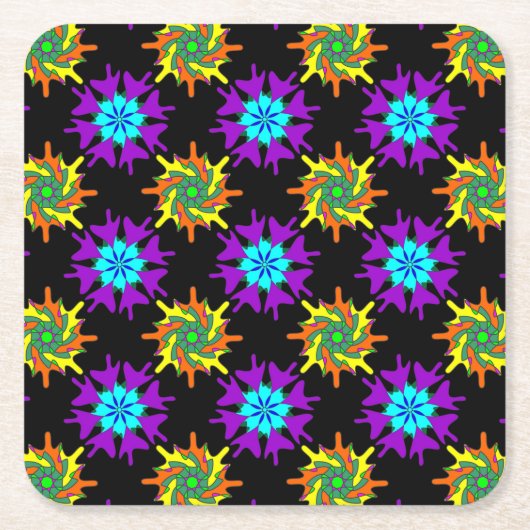 Colorful Flowers Onderzetter set (Voorkant)