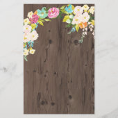 Colorful Flowers op Faux Wood (Achterkant)