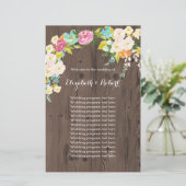 Colorful Flowers op Faux Wood (Staand voorkant)