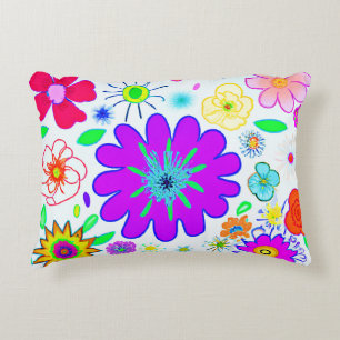 Colorful Flowers Patroon Accent Kussen