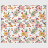 Colorful Flowers Patroon Cadeaupapier (Vlak)