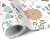 Colorful Flowers Patroon Cadeaupapier (Rol Hoek)