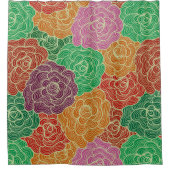 Colorful Flowers Patroon Douchegordijn (Voorkant)