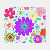 Colorful Flowers Patroon Fleece Deken (Voorkant (Horizontaal))