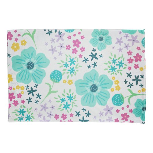 Colorful Flowers Patroon Kussensloop (Voorkant)