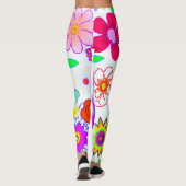 Colorful Flowers Patroon Leggings (Achterkant)