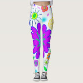 Colorful Flowers Patroon Leggings (Voorkant)
