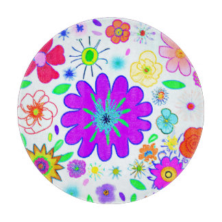 Colorful Flowers Patroon Snijplank