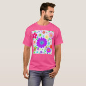 Colorful Flowers Patroon T-shirt (Voorkant volledig)