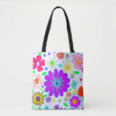 Colorful Flowers Patroon Tote Bag (Voorkant)