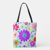 Colorful Flowers Patroon Tote Bag (Achterkant)