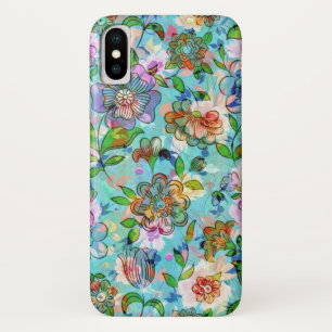 Colorful  Flowers Pattern Collage Case-Mate iPhone Case