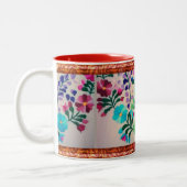 Colorful Flowers Pattern-Mok Tweekleurige Koffiemok (Links)