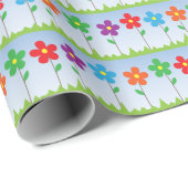 Colorful Flowers Pattern Wrapping Paper Cadeaupapier (Rol Hoek)