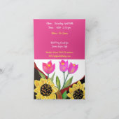 Colorful Flowers Pink Tulips & Yellow Sunflower Kaart (Binnen)