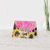 Colorful Flowers Pink Tulips & Yellow Sunflower Kaart (Voorkant)