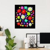 Colorful Flowers Poster (Thuiskantoor)